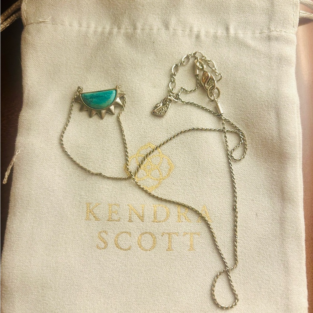 Kendra Scott Silver Necklace with Turquoise Accent